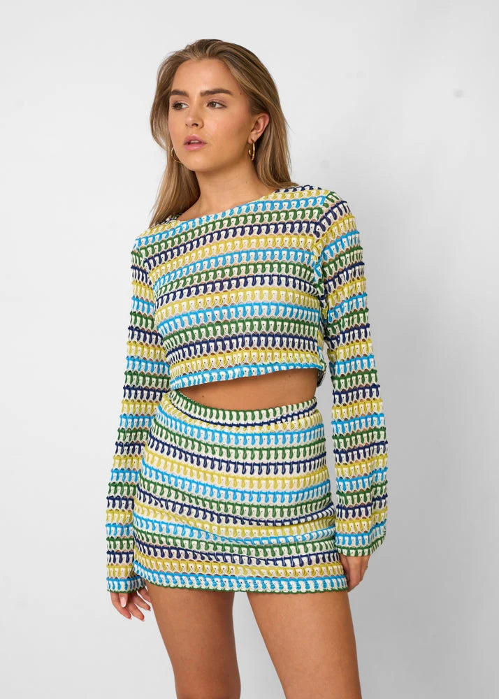 Moonlit Charm Crop Top & Mini Rok Set - Tweedelige Set