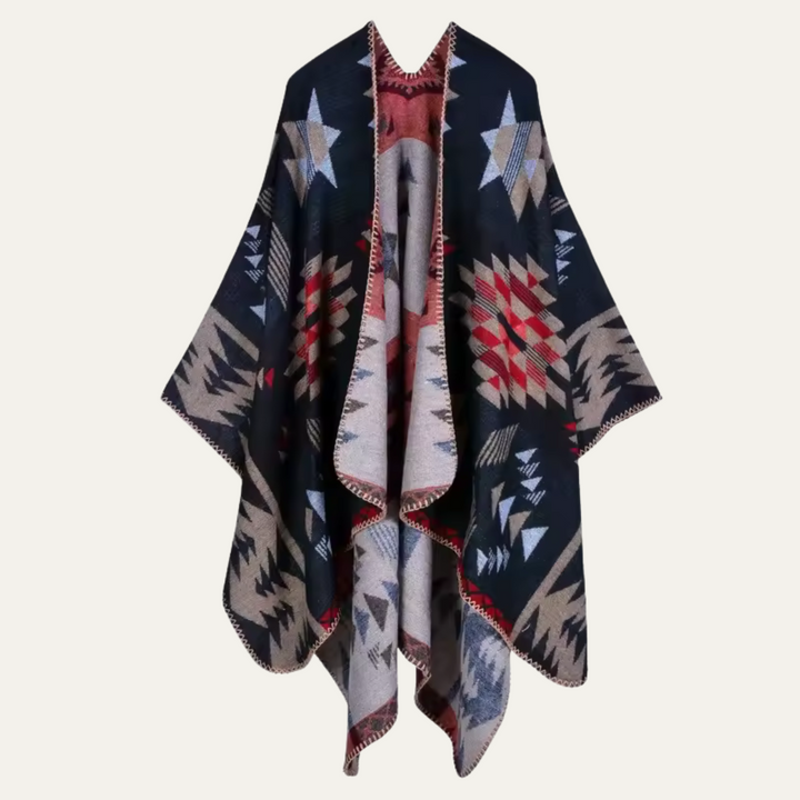 Poncho Voor Dames – Boho Cape Met Uniek Patroon