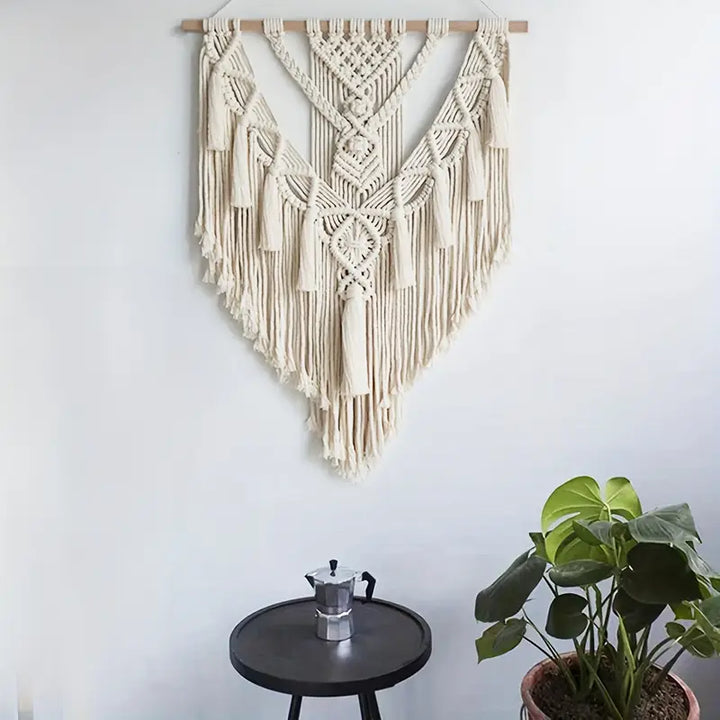 Handgemaakt wandtapijt katoen Scandinavisch Boho Lichtgewicht