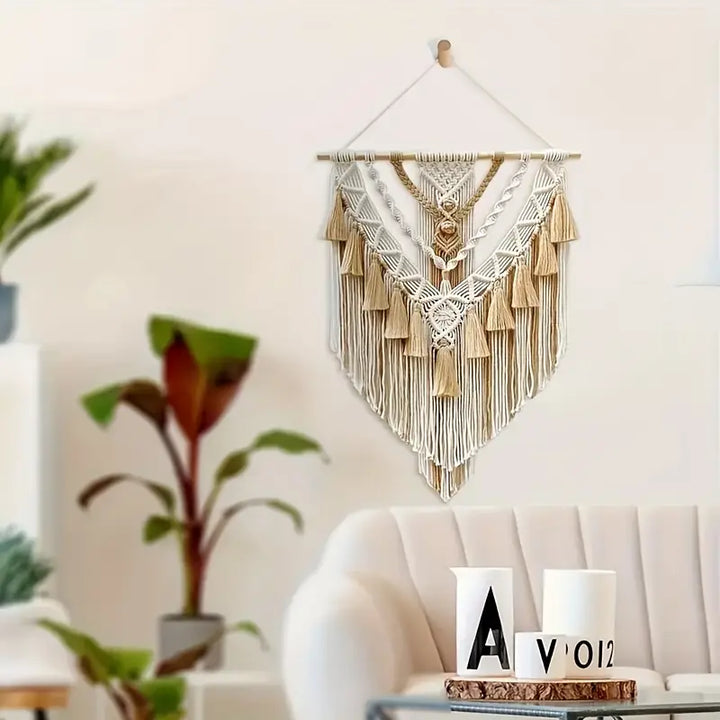TasselTale - geometrisch macrame kwastjesdecor - boho wanddecoratie