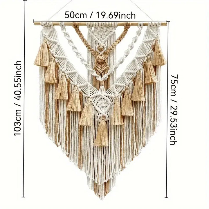 TasselTale - geometrisch macrame kwastjesdecor - boho wanddecoratie