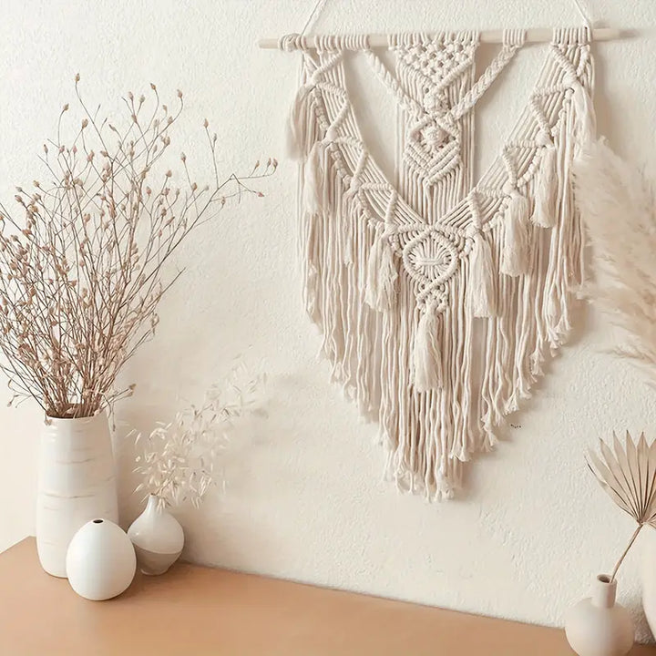 Handgemaakt wandtapijt katoen Scandinavisch Boho Lichtgewicht