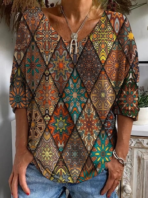 Stacy - casual comfortabel bedrukt shirt