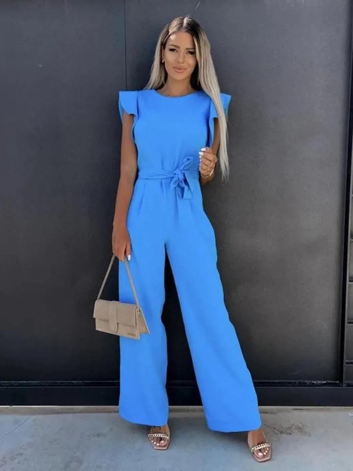 Maddison - elegante jumpsuit met ruches mouwen