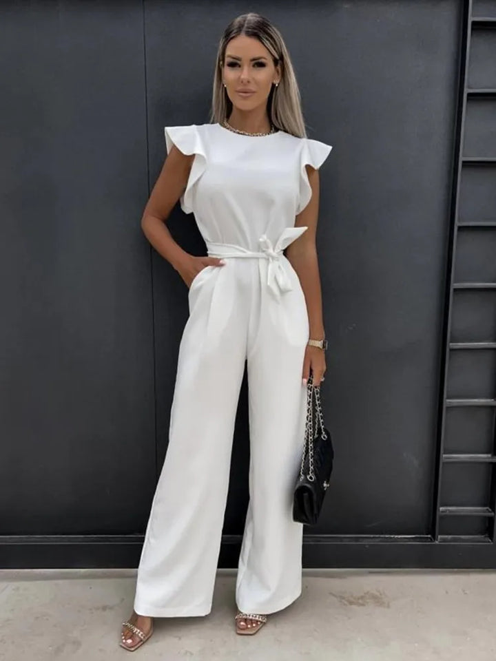 Maddison - elegante jumpsuit met ruches mouwen
