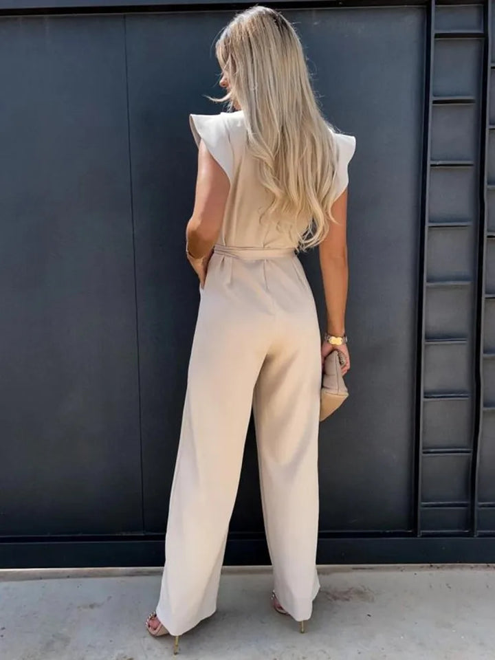 Maddison - elegante jumpsuit met ruches mouwen
