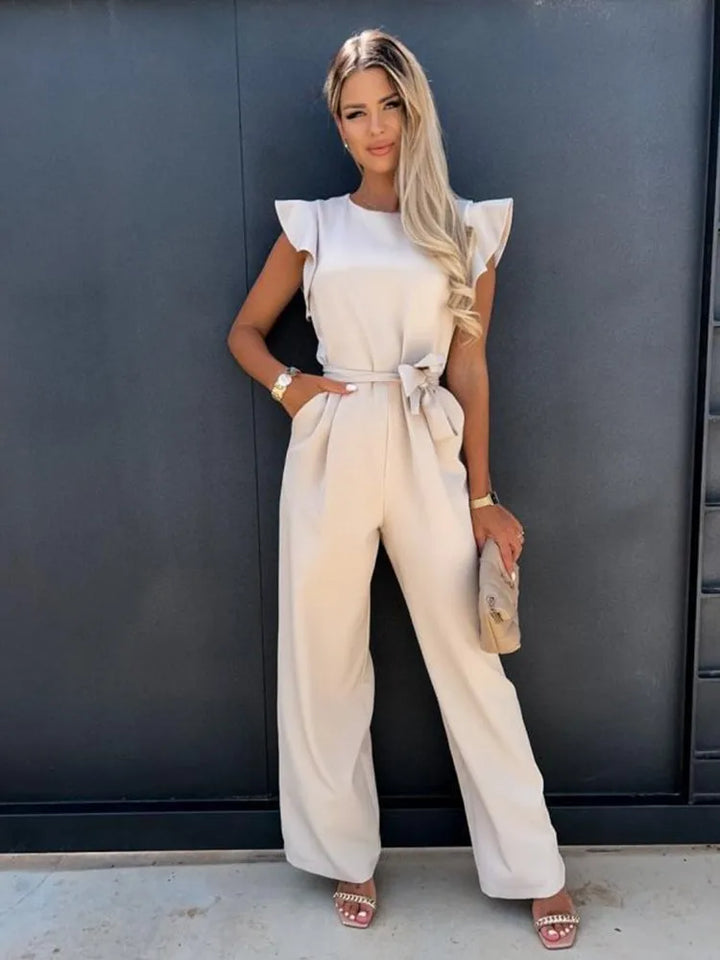 Maddison - elegante jumpsuit met ruches mouwen