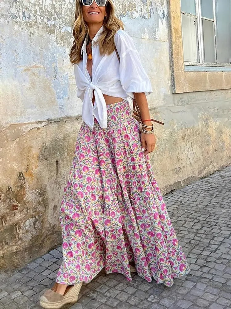 Elegante Boho Maxi Rok - vloeiende zomerstijl