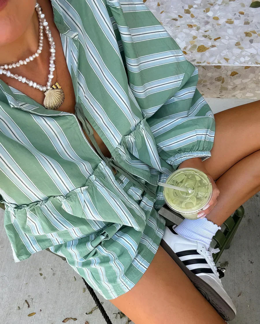 Garden Glow Zomerse Outfit Voor Dames: Top En Korte Broek – Tweedelige Set