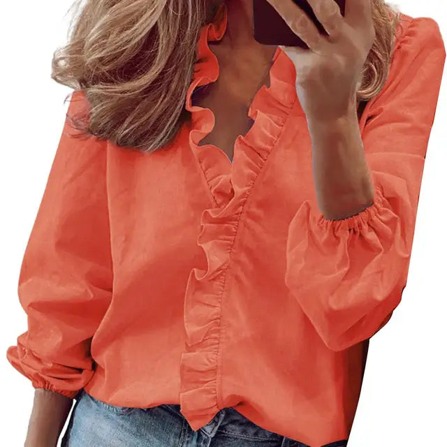 Dalia - Top met lantaarnmouwen en ruches