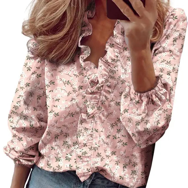 Dalia - Top met lantaarnmouwen en ruches