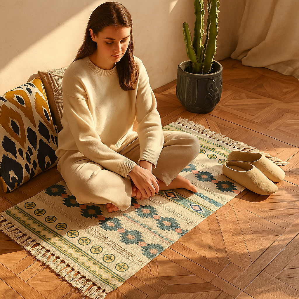 Handgeweven Boho Vloerkleed