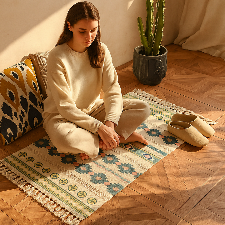Handgeweven Boho Vloerkleed