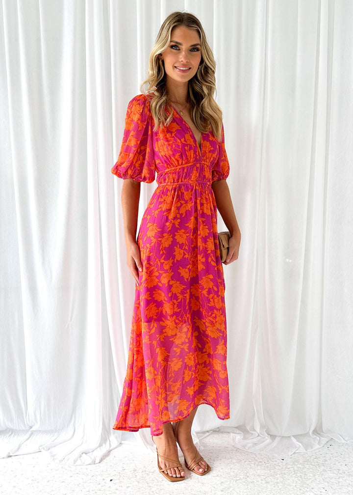 Romy - elegante maxi-jurk met print