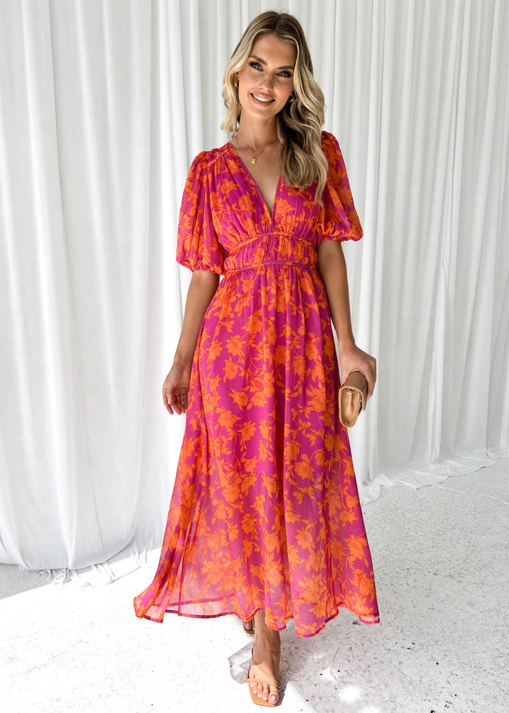 Romy - elegante maxi-jurk met print