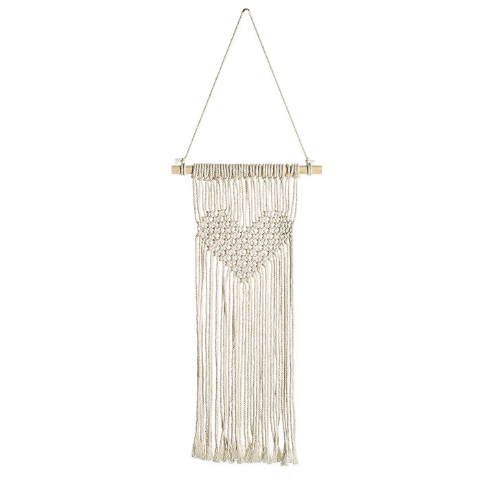 BohoWeave - handgemaakte boho hart wandkleed