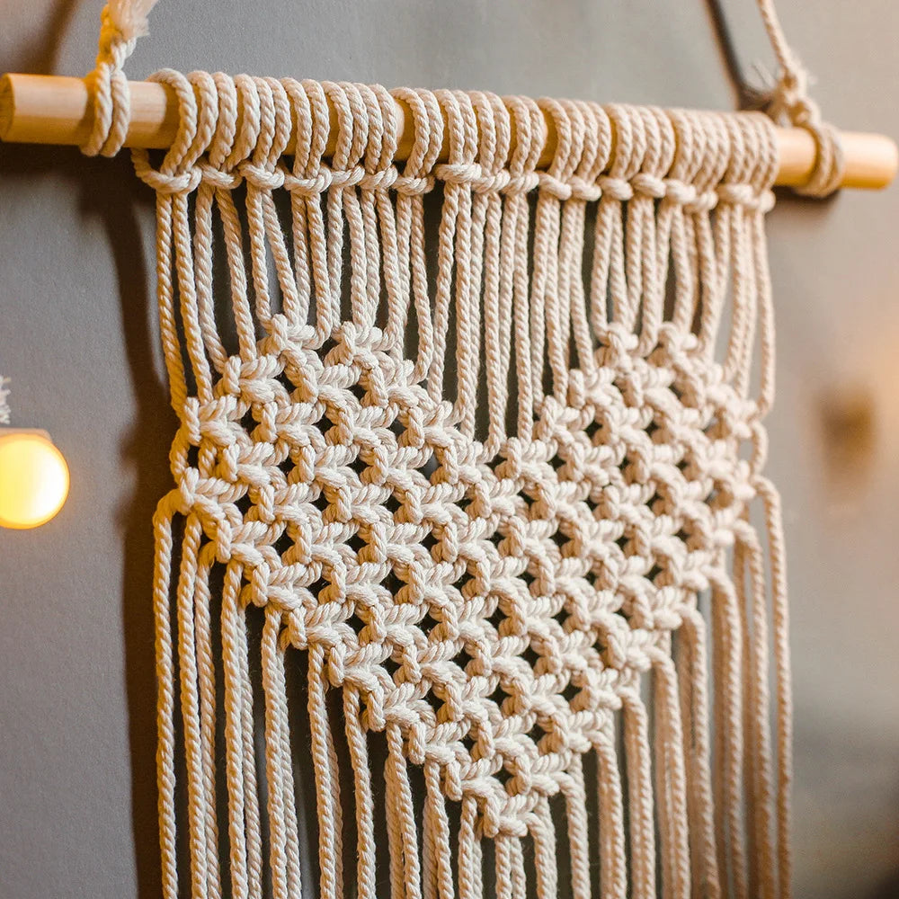 BohoWeave - handgemaakte boho hart wandkleed