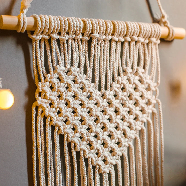 BohoWeave - handgemaakte boho hart wandkleed