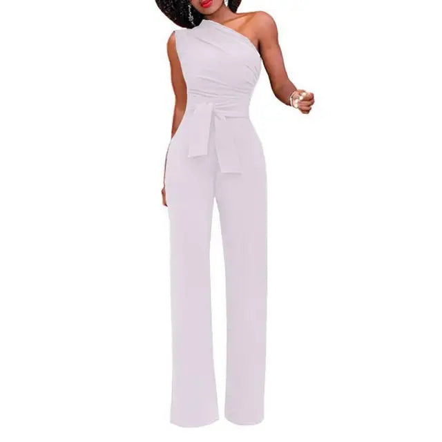 Lila - nauwsluitende jumpsuit met één schouder