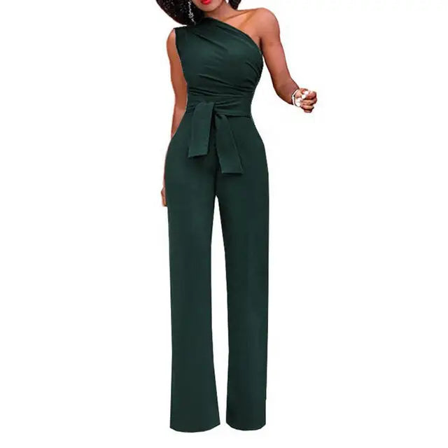 Lila - nauwsluitende jumpsuit met één schouder