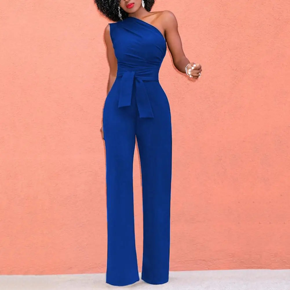 Lila - nauwsluitende jumpsuit met één schouder