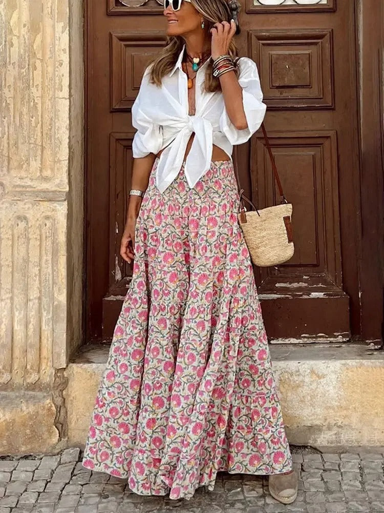 Elegante Boho Maxi Rok - vloeiende zomerstijl