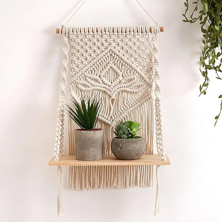 RopeHaven - zwevende macrame plankdecoratie