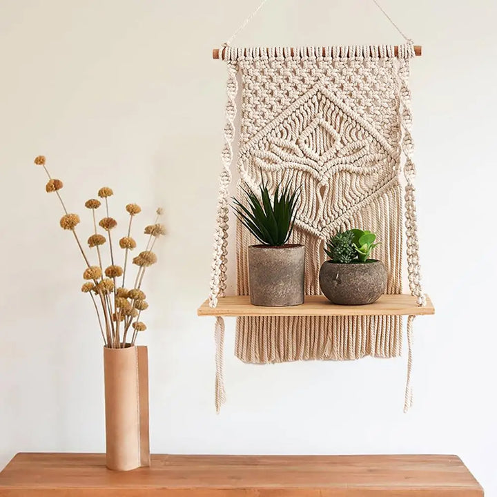 RopeHaven - zwevende macrame plankdecoratie