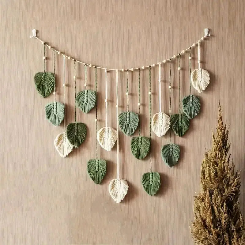 BohoBliss - macrame bladveren decor