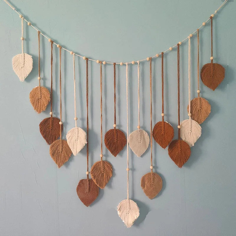 BohoBliss - macrame bladveren decor