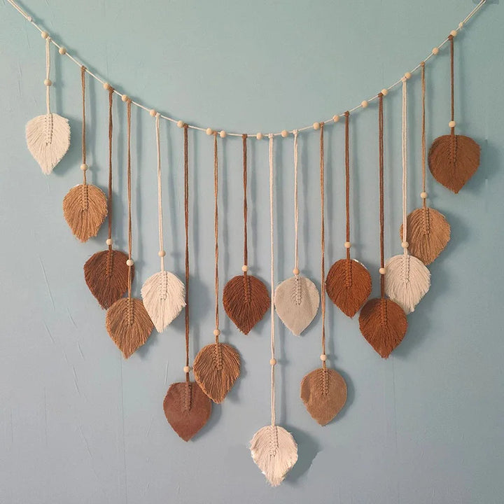 BohoBliss - macrame bladveren decor