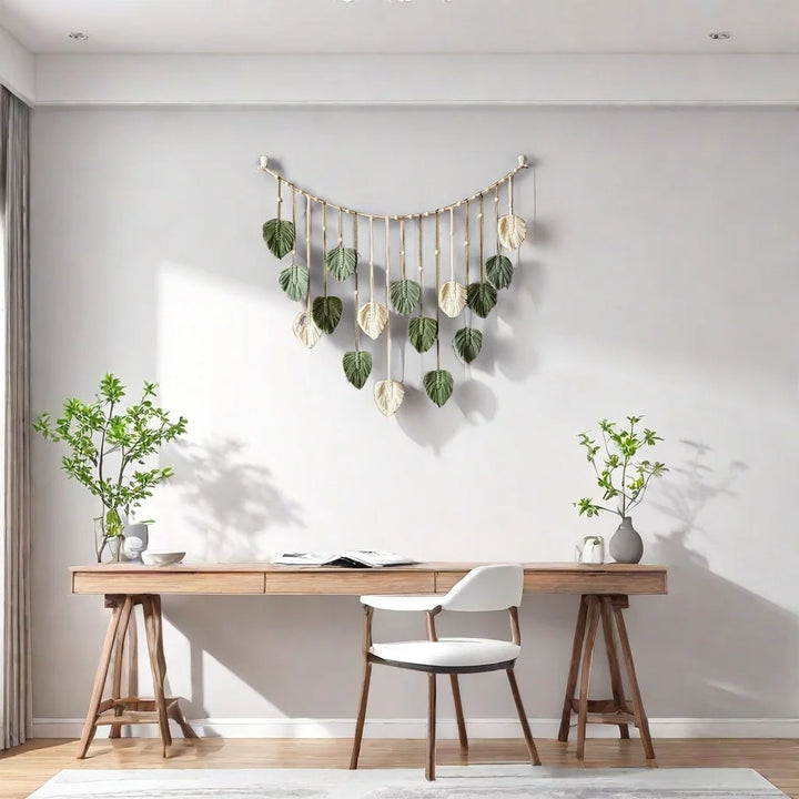BohoBliss - macrame bladveren decor