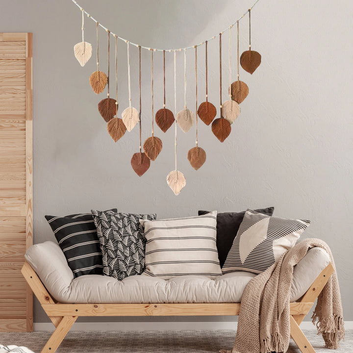BohoBliss - macrame bladveren decor