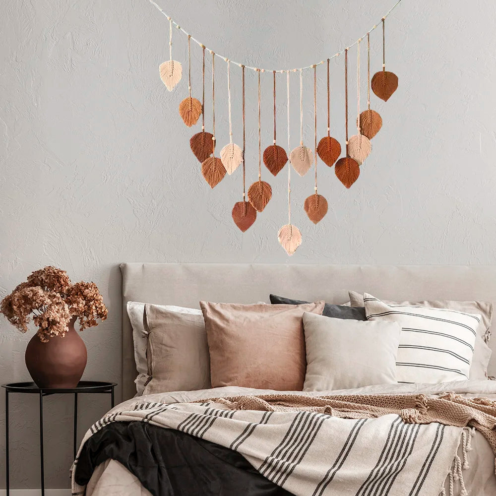 BohoBliss - macrame bladveren decor