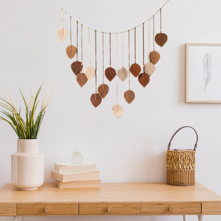 BohoBliss - macrame bladveren decor