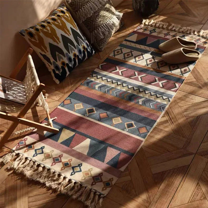 Boho Tapijt Katoen Handgemaakt Woonkamer Vloerkleed