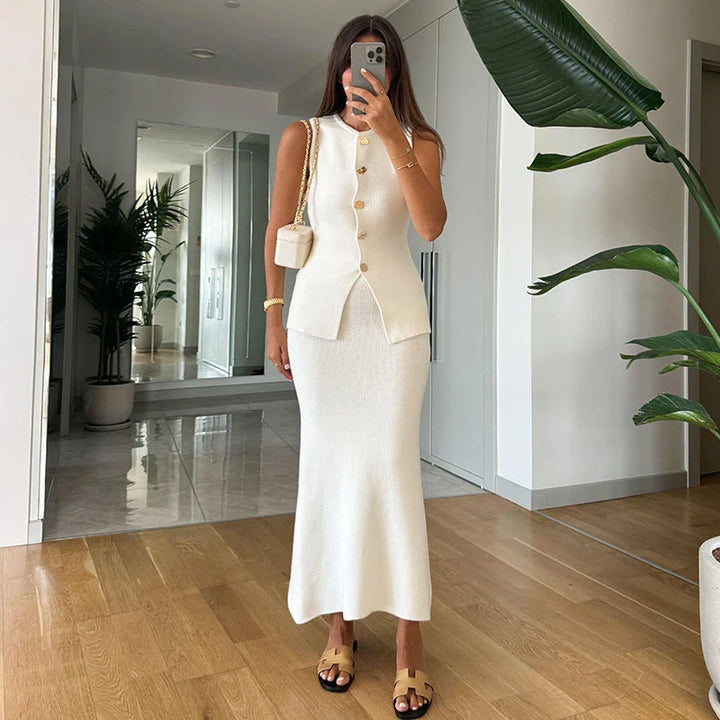 Elegante gebreide top + rok | co ord set