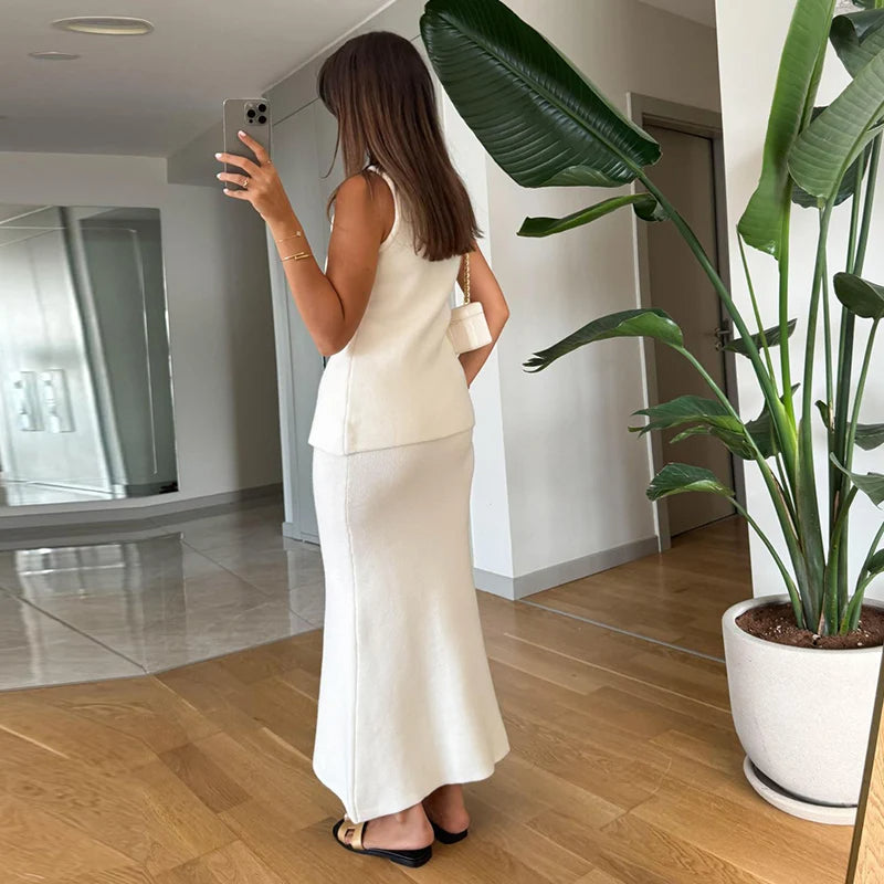 Elegante gebreide top + rok | co ord set