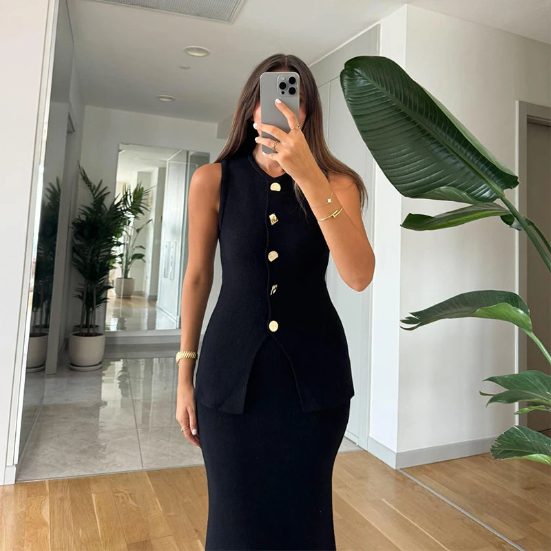 Elegante gebreide top + rok | co ord set