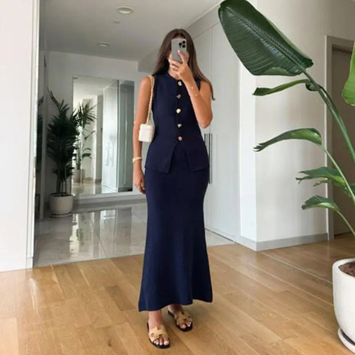 Elegante gebreide top + rok | co ord set