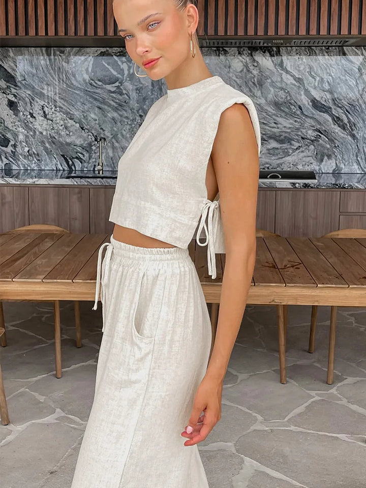 Linnen Set Broek + Top - Co ord set
