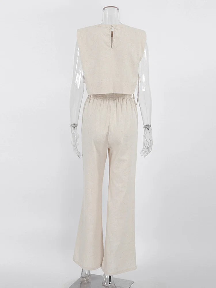 Linnen Set Broek + Top - Co ord set