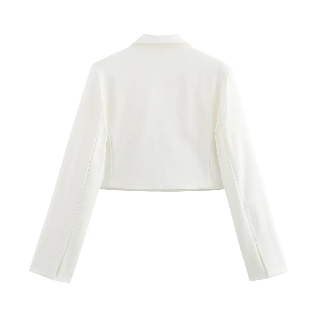 Cropped Getailleerde Lange Mouw Blazer