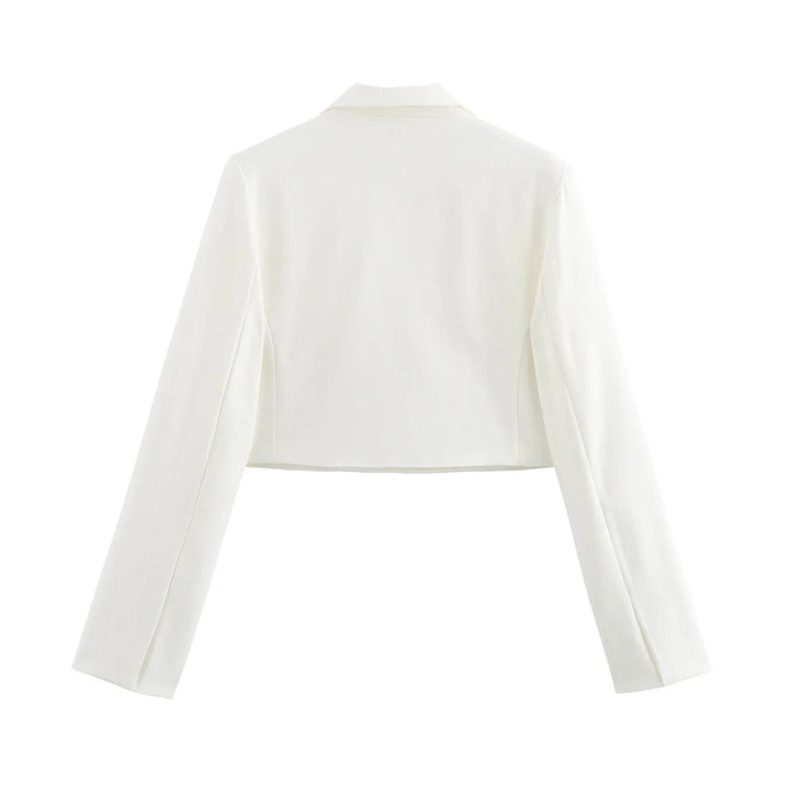 Cropped Getailleerde Lange Mouw Blazer