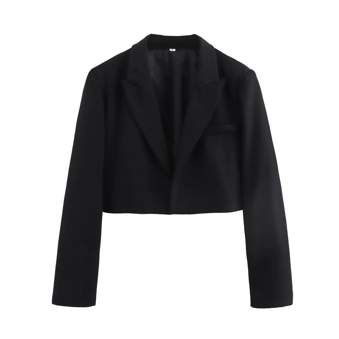 Cropped Getailleerde Lange Mouw Blazer