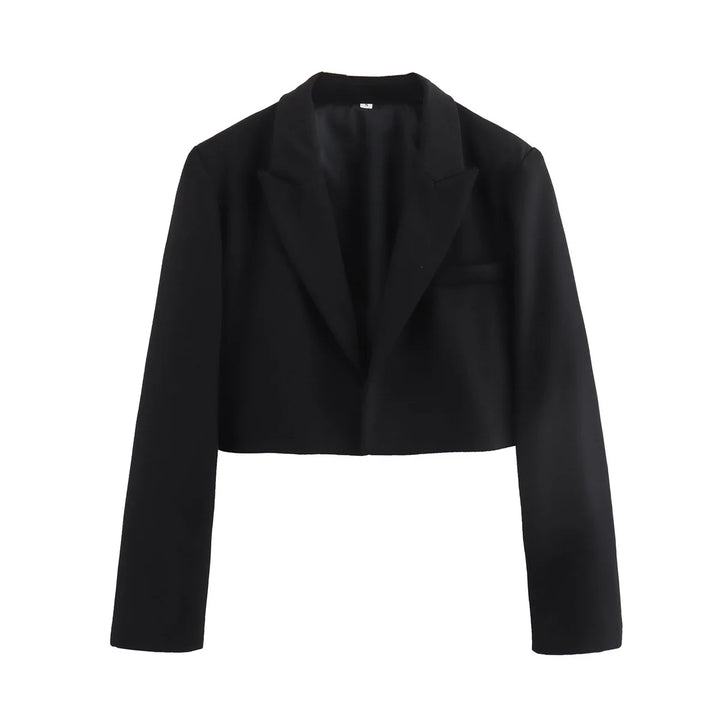 Cropped Getailleerde Lange Mouw Blazer