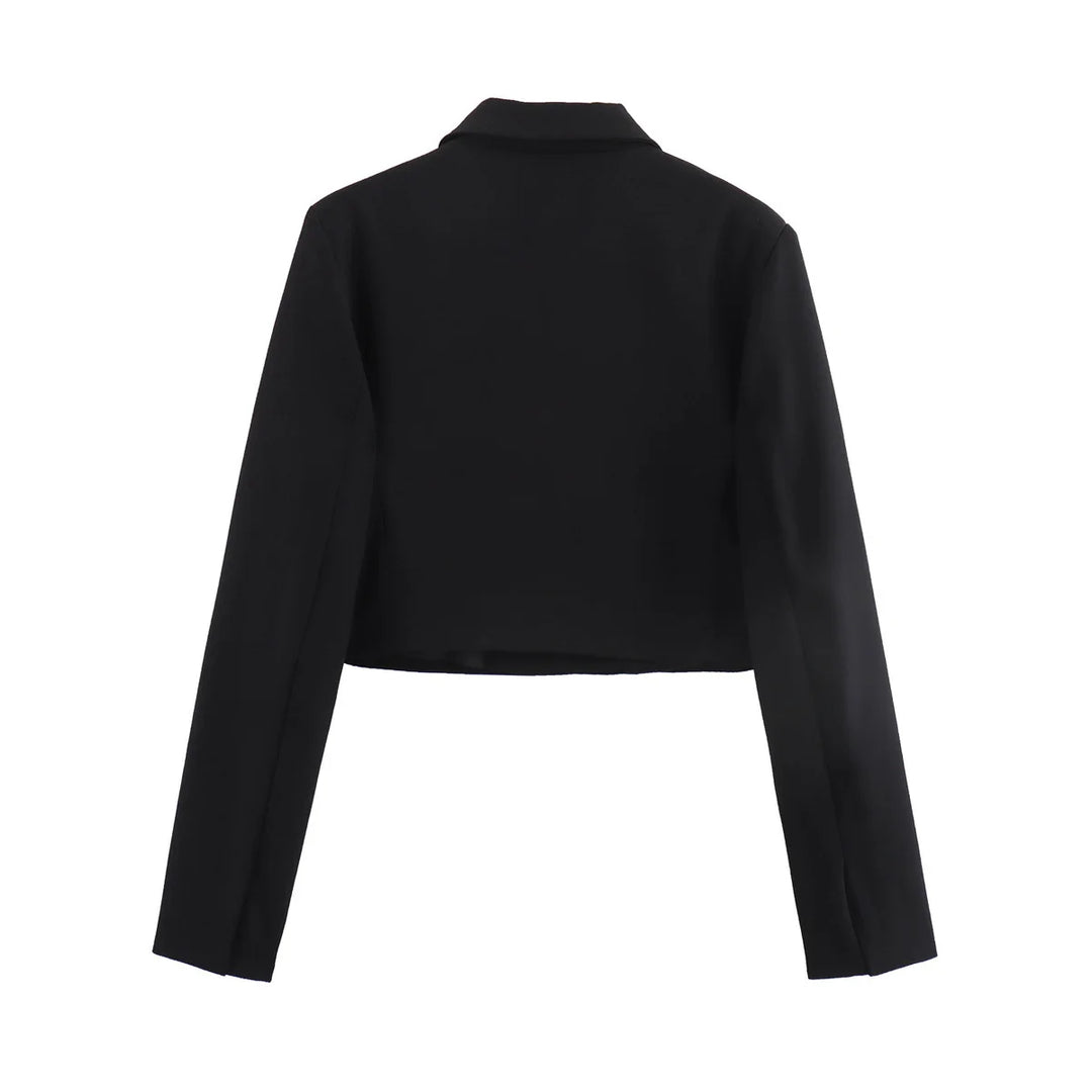 Cropped Getailleerde Lange Mouw Blazer