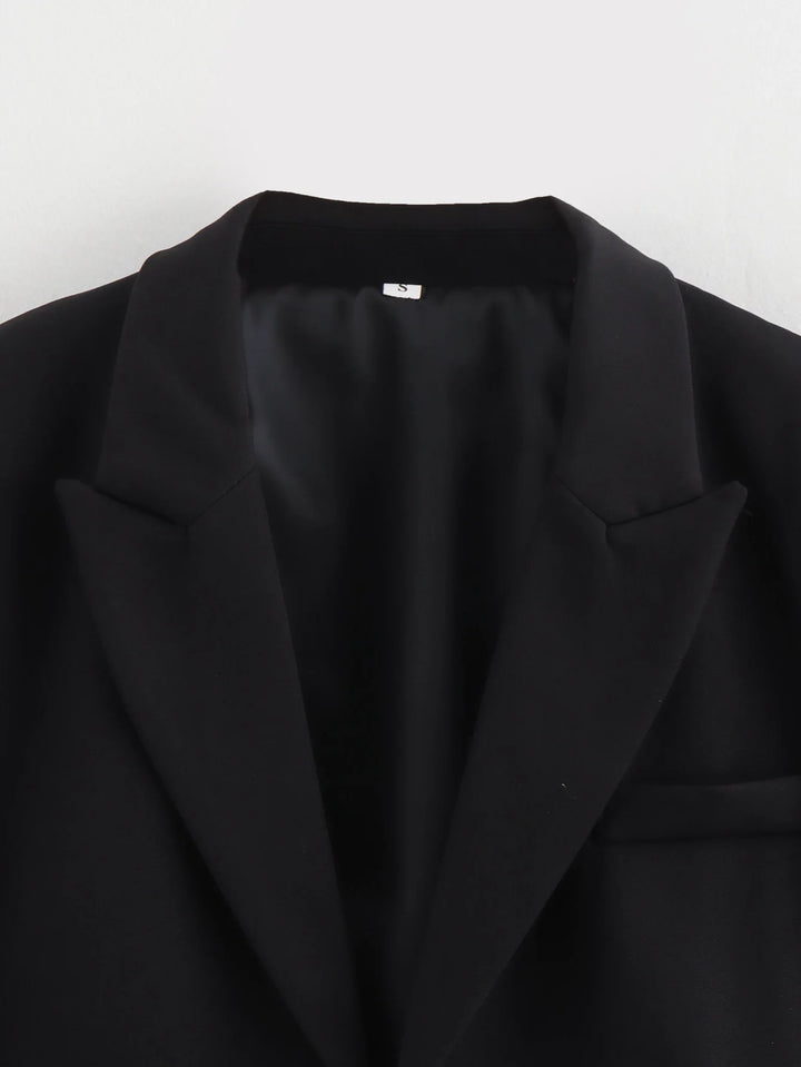 Cropped Getailleerde Lange Mouw Blazer