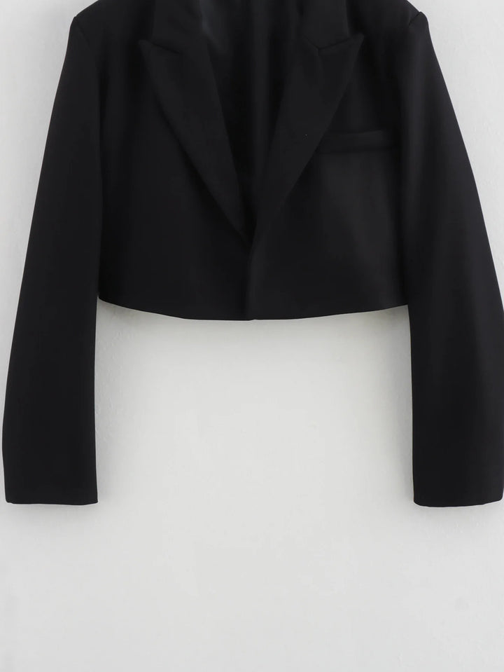 Cropped Getailleerde Lange Mouw Blazer