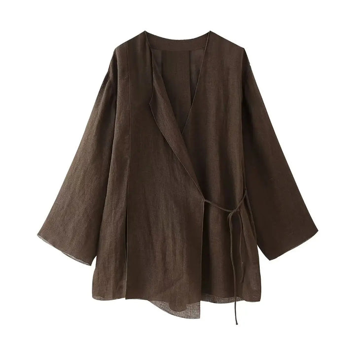 Kimono Loungewear Set Met Strikceintuur – Losvallende Top En Broek